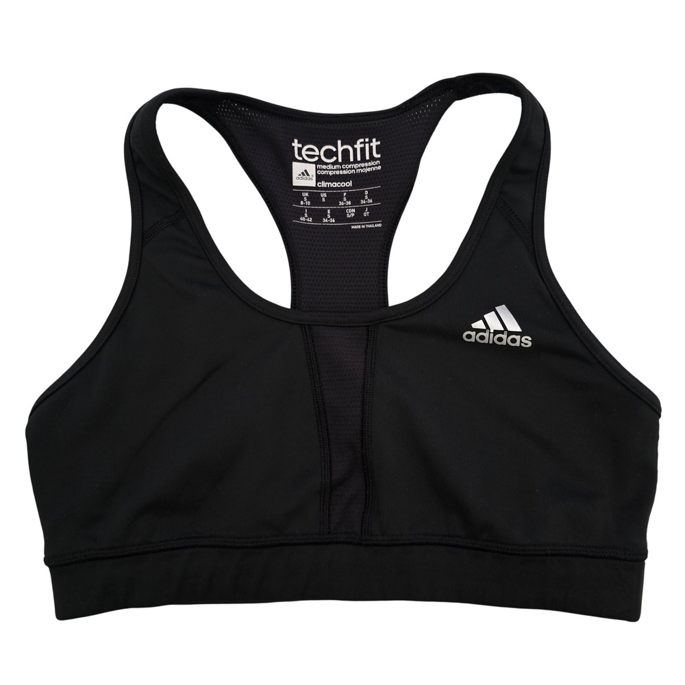 Adidas Women's Techfit Climacool Medium Compression Sports Bra Black S/P